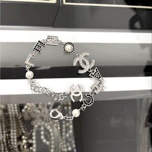 Chanel Silver Bracelet with Pearls